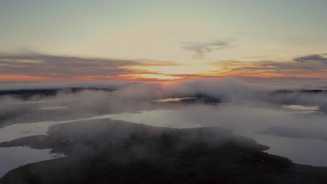 Early morning clouds in the Brazilian Pantanal also know as Pantanal
