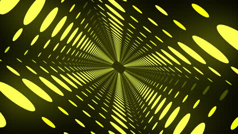 animación de un túnel de manchas amarillas que se mueven sobre un fondo negro.