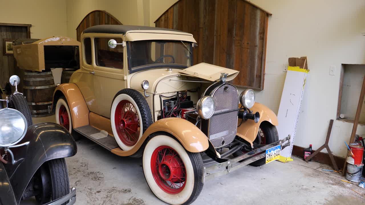 Potlatch Totem Park and Museum in Ketchikan, Alaska.Collection of rate antique vehicles in the Antique Car Museum.