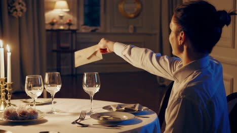 romantic dinner with a secret message