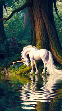 a majestic unicorn in a serene forest