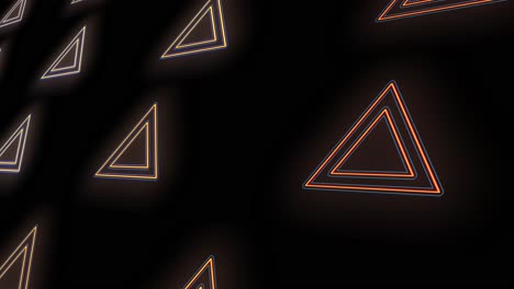 patrón de triángulos con luz led amarilla neón pulsante