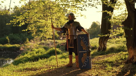 roman soldier in historical reenactment