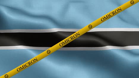 variante omicron y franja de prohibición en la bandera de botswana