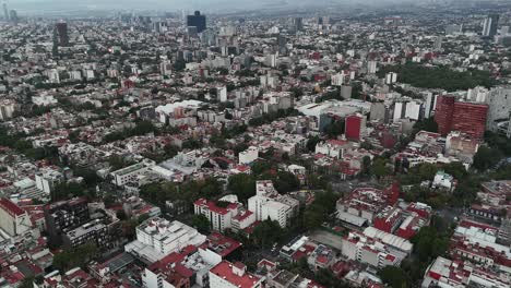 mexico city's roma neighborhood in drone view