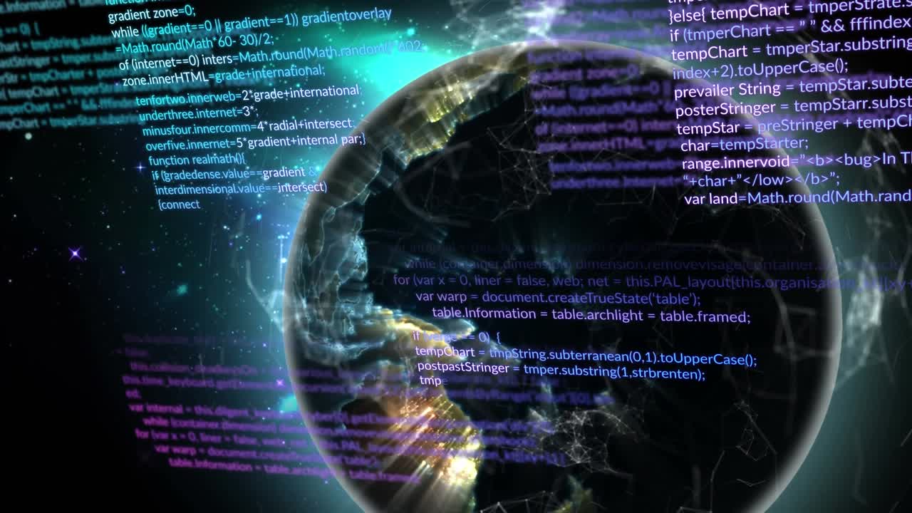 Animation of data processing over globe