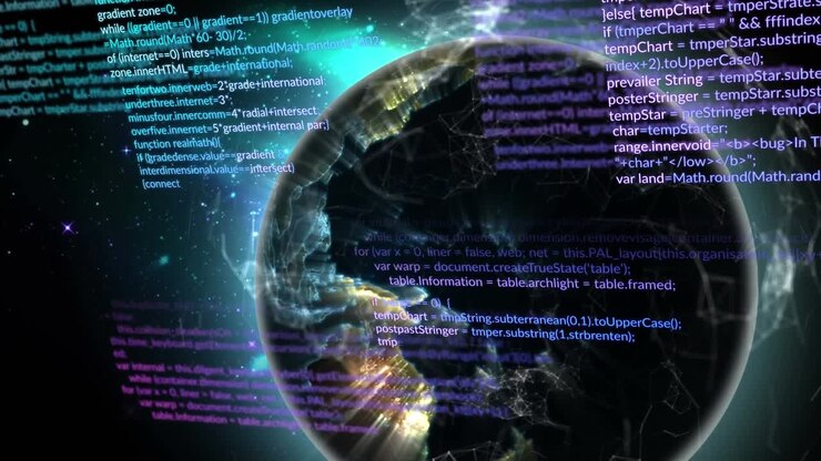 Animazione dell'elaborazione dati sul globo