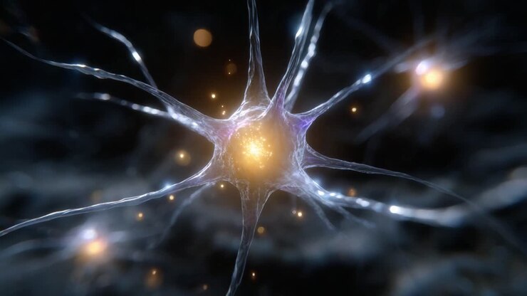 An intricate view of neurons in a stunning visual representation, showcasing the complex structure and connections of these vital brain cells in action