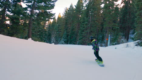 snowboarding down the slopes in lake tahoe