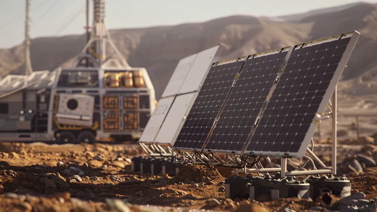 Mars Outpost with Solar Panels