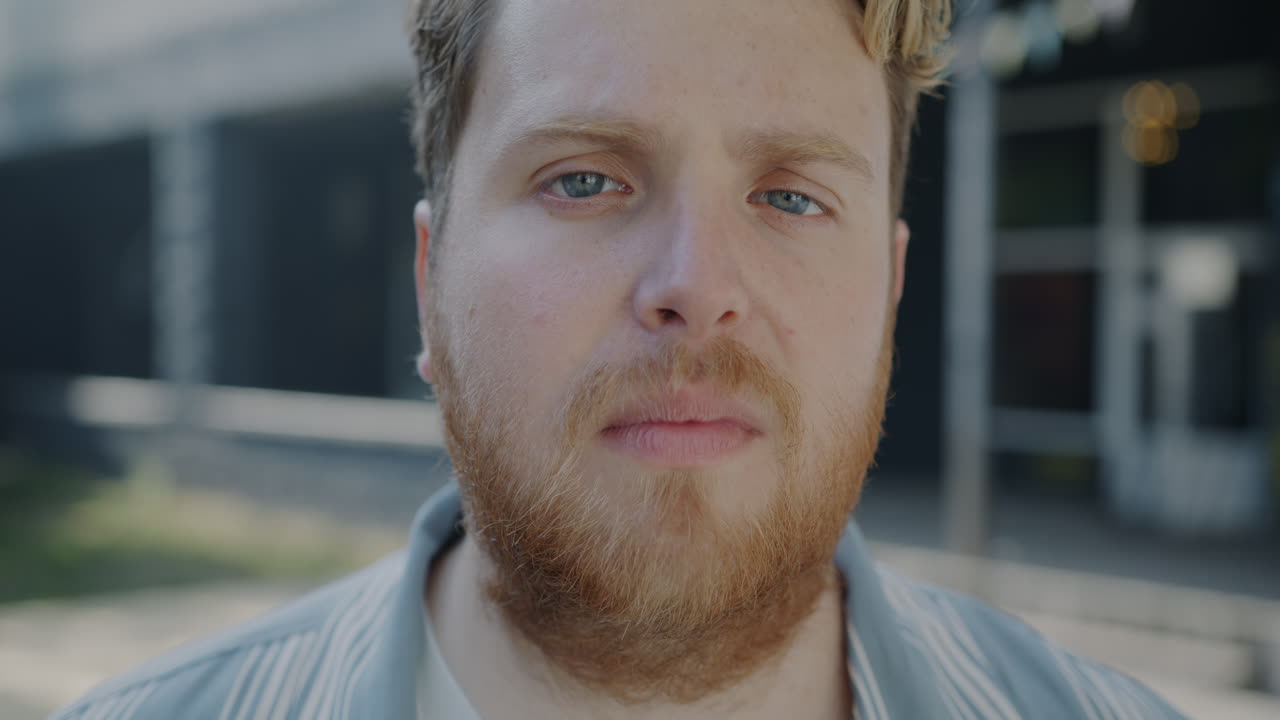 Close-up portrait of a man outdoors