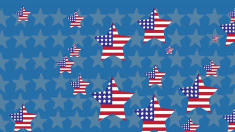 Animación-De-Estrellas-Y-Rojo,-Blanco-Y-Azul-De-Estados-Unidos-De-América
