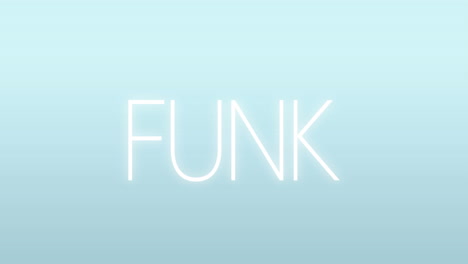 animation of funk text over blue background
