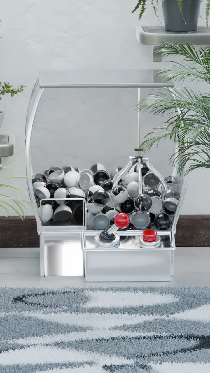 máquina de premio de pelota moderna en un interior de casa