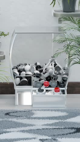 máquina de premio de pelota moderna en un interior de casa