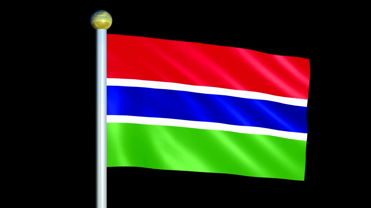 Large Looping Animated Flag of Gambia