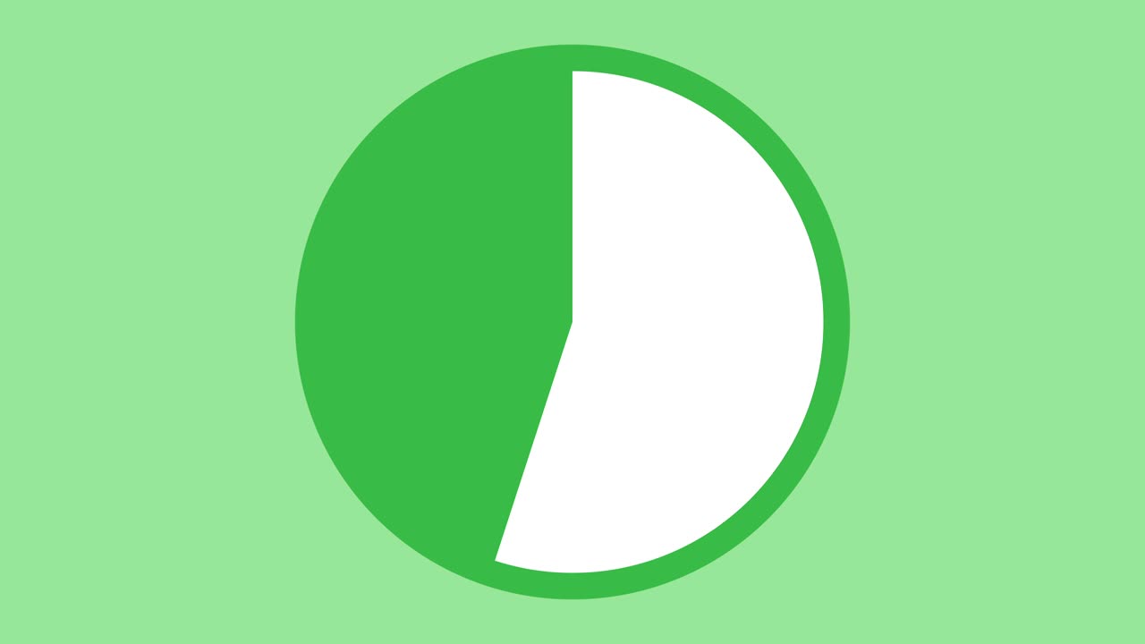 Modern ten second accurate timer countdown animation green white