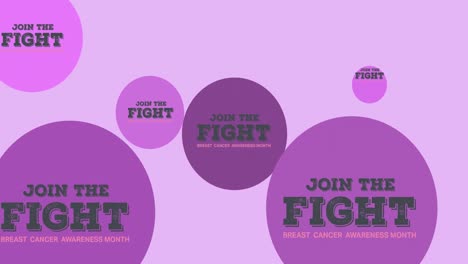 animation of multiple breast cancer text appearing on purple background
