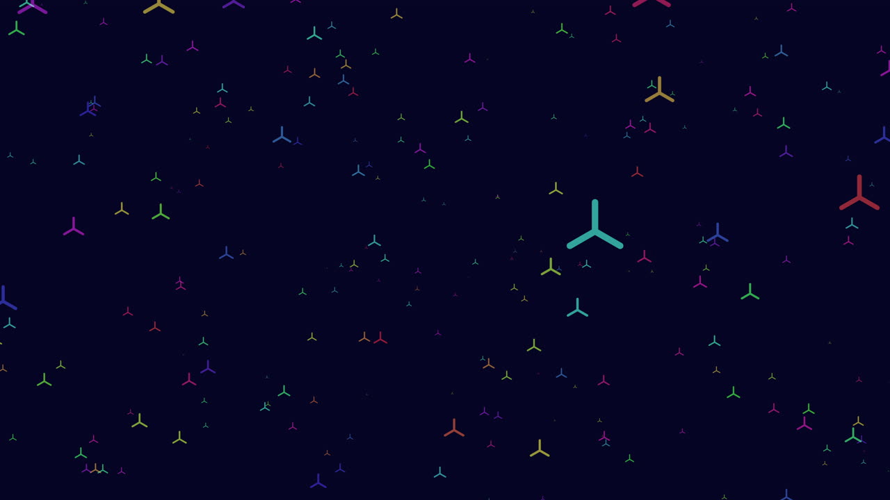 Vibrant arrows in circular pattern on black background