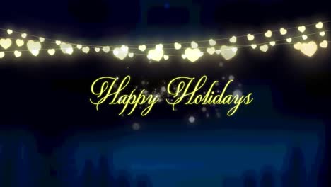 Animation-of-christmas-seasons-greetings-and-glowing-fairy-lights-over-winter-landscape