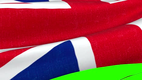 brexit, closeup of waving flag of union jack, uk great britain england symbol, named united kingdom flag on chroma key