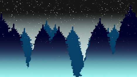 Enchanting-nighttime-forest-trees-silhouetted-under-a-starry-sky