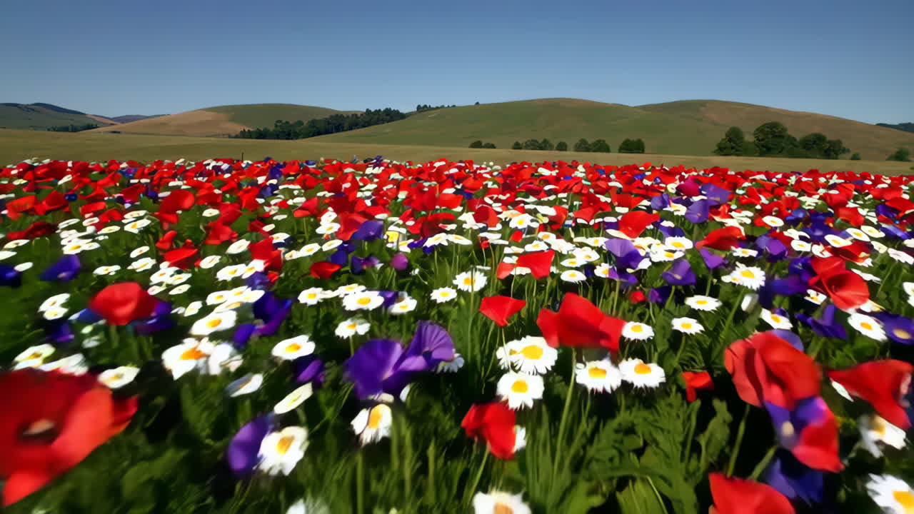 Um prado colorido de flores silvestres