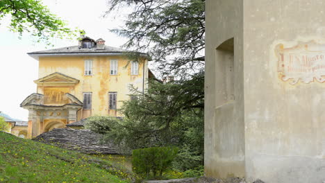 a beautiful travel tour at the sacred mountain of varallo, a christian devotional complex, a unesco world heritage si in italy