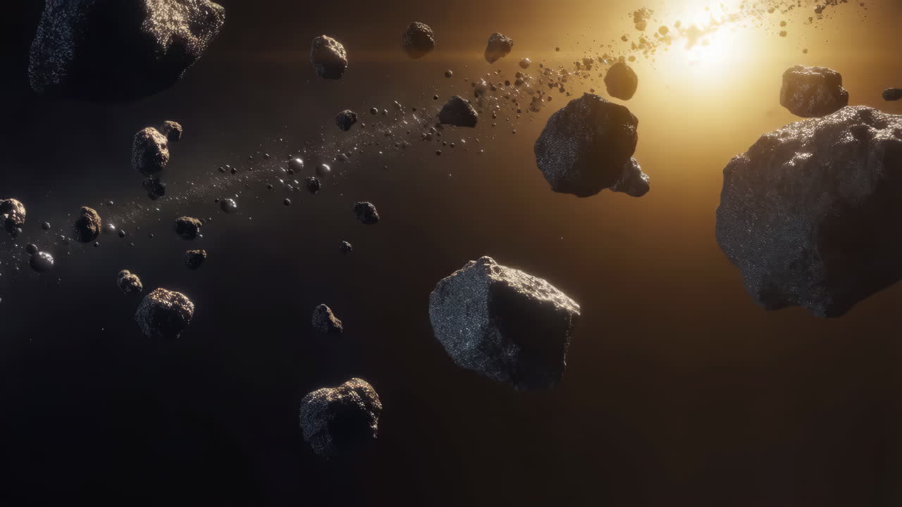 Asteroid Field in Space