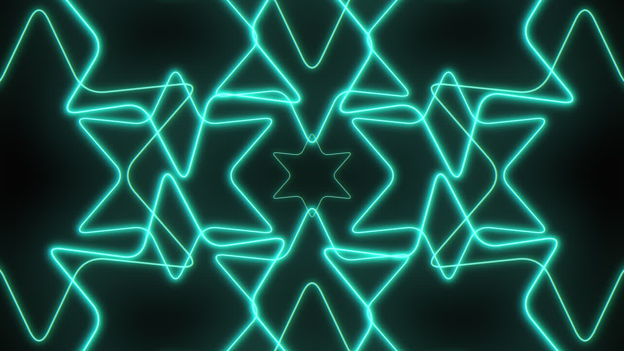 Futuristic neon zigzag pattern in blue and black