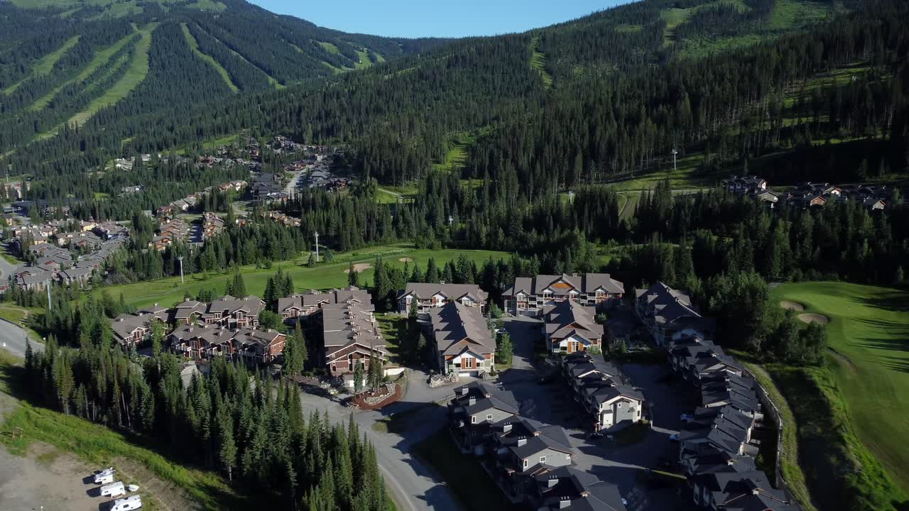 Aerial View of Mountain Resort Condos and Golf Course