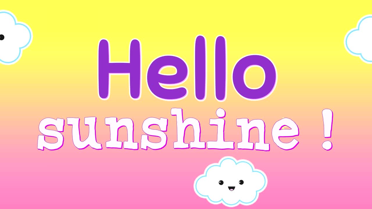 4k 구름과 함께 나타나는 단어 안 ⁇ 하세요  ⁇ 빛의 애니메이션