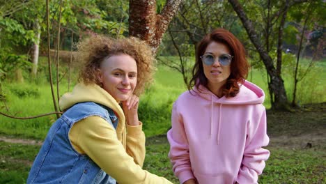 two women in a park