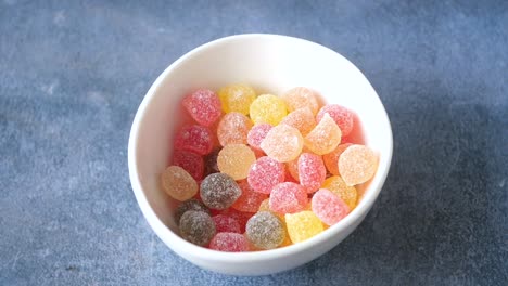 colorful gummy candies in a bowl