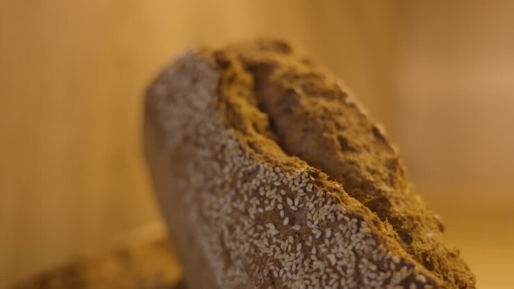 Bread baked with sesame seeds delicious dough products