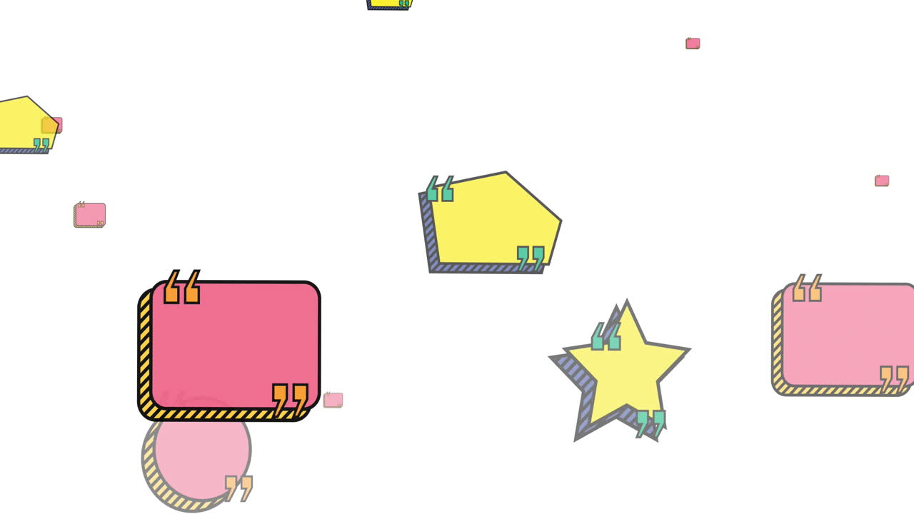 ⁇  배경 위에 날아다니는 다수의 빈티지 음성 거품의 애니메이션