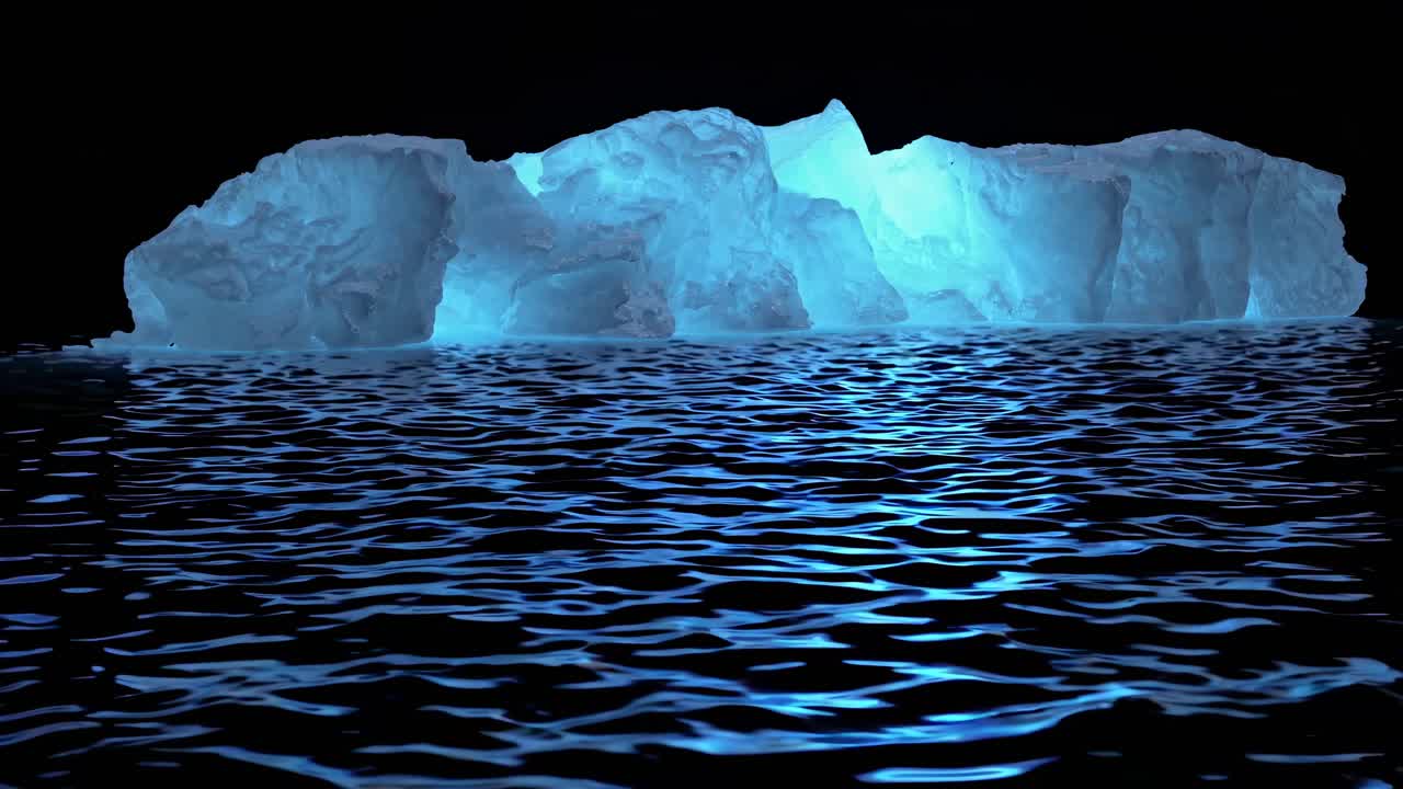 Iceberg Luminoso nell'Oceano Buio