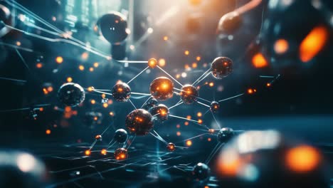 abstract network of connected spheres