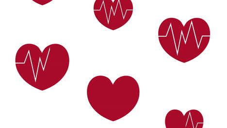 hearts cardio pattern health animation