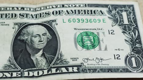 cambio de enfoque lado derecho billete de un dólar george washington 4k