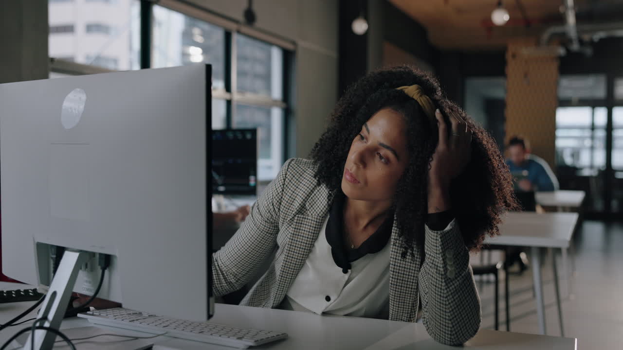Tired Businesswoman Sleeping at Her Desk