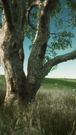 tree in a grassy field