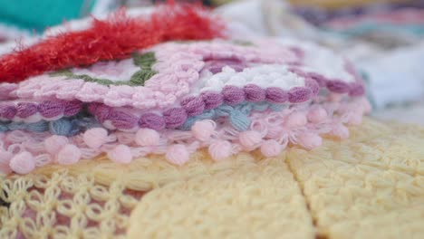 colorful crochet doilies and tablecloths