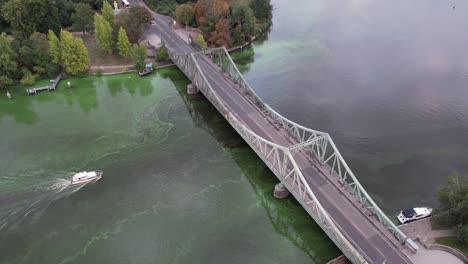 timelapse flyover bridge over water