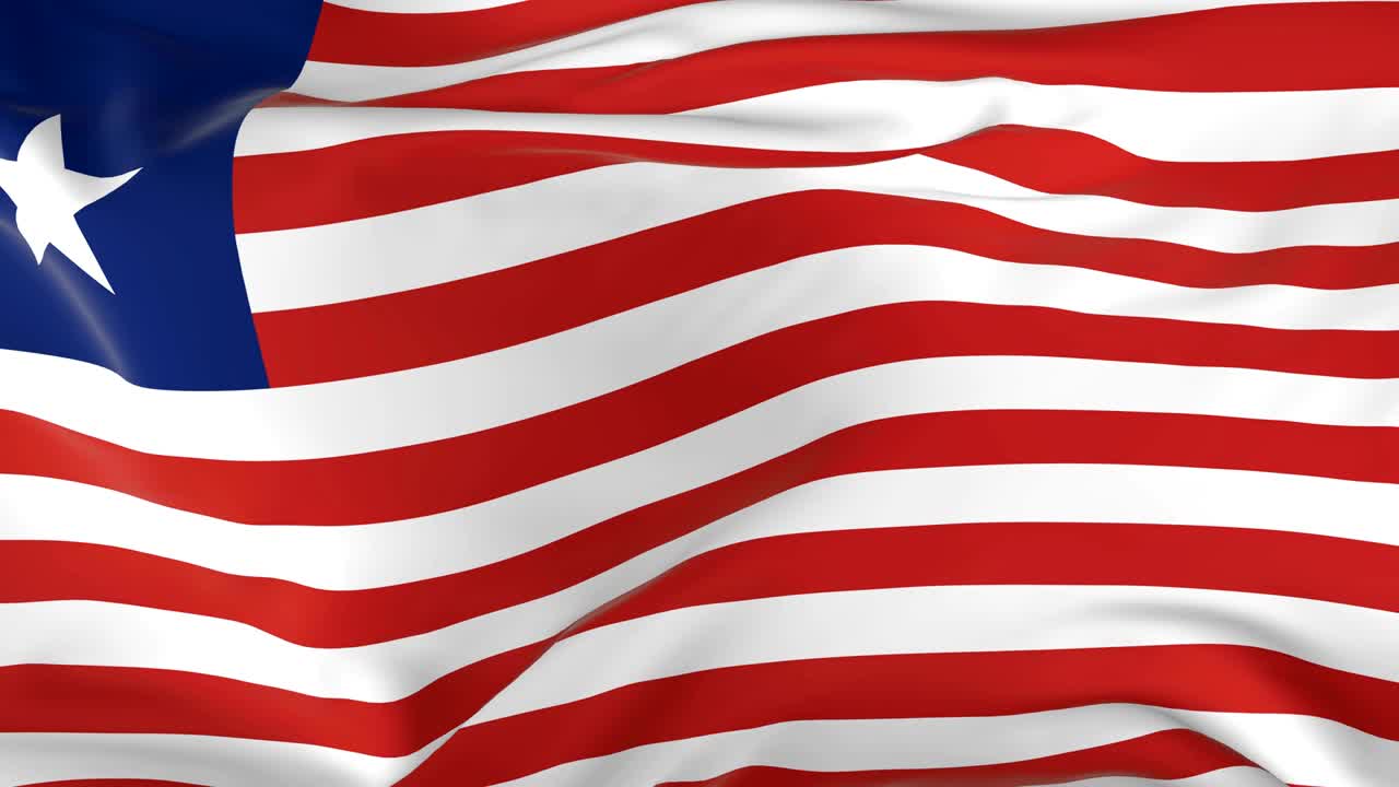 ondeando una bandera en bucle como fondo liberia