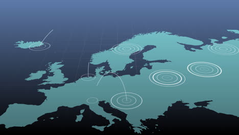 map depicts expanding communication networks in europe.