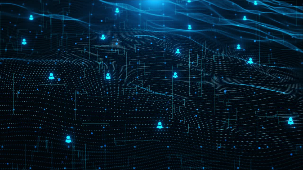 Technology blockchain network connections digital cyberspace cyber space ai matrix abstract