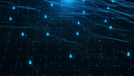 technology blockchain network connections digital cyberspace cyber space ai matrix abstract