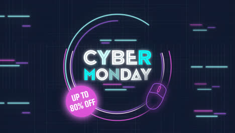 an animation of a flat deisgn cyber monday concept