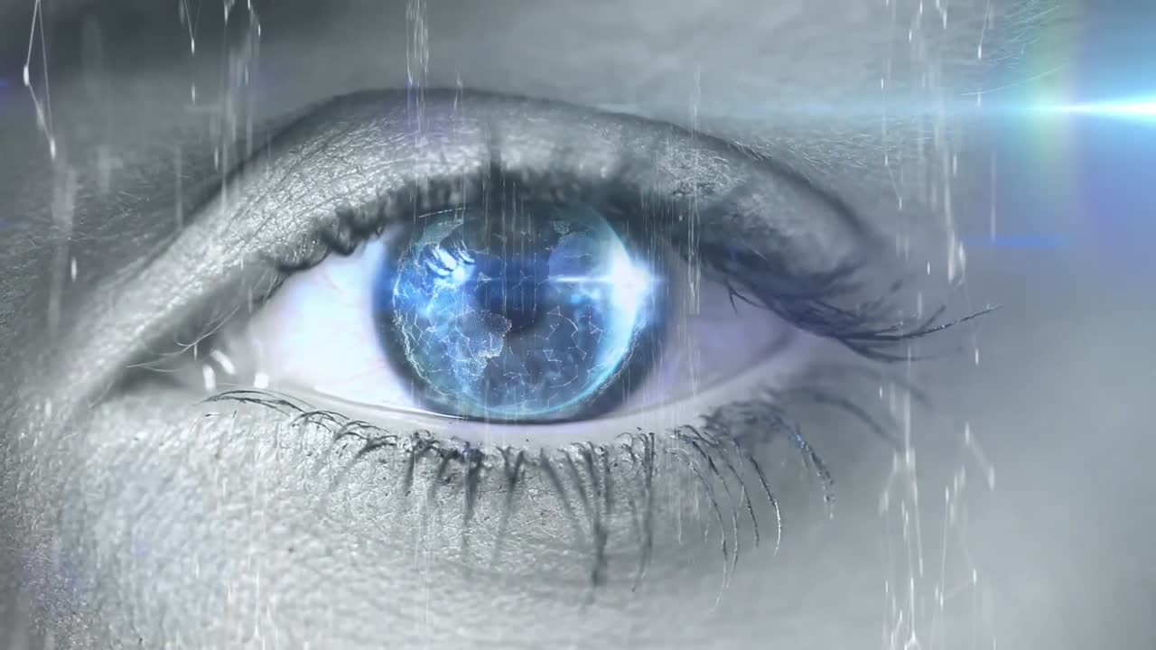 인간의 눈에 대한 연결의 회전 네트워크